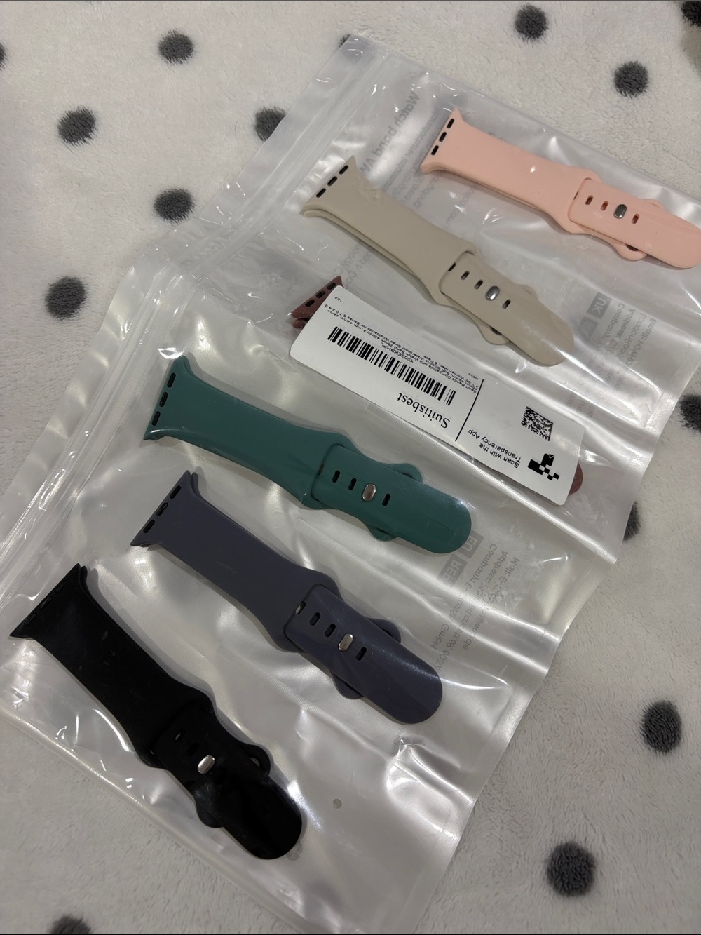 Silicone Sport Watch Bands - Pink, Beige, Green, Gray, Black